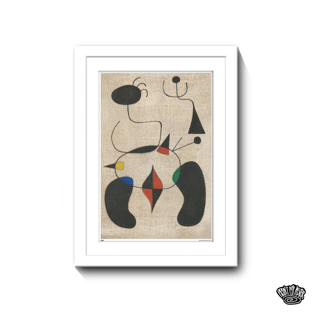 Abstract Art Poster - Joan Miró - The Sun Embracing the Lover