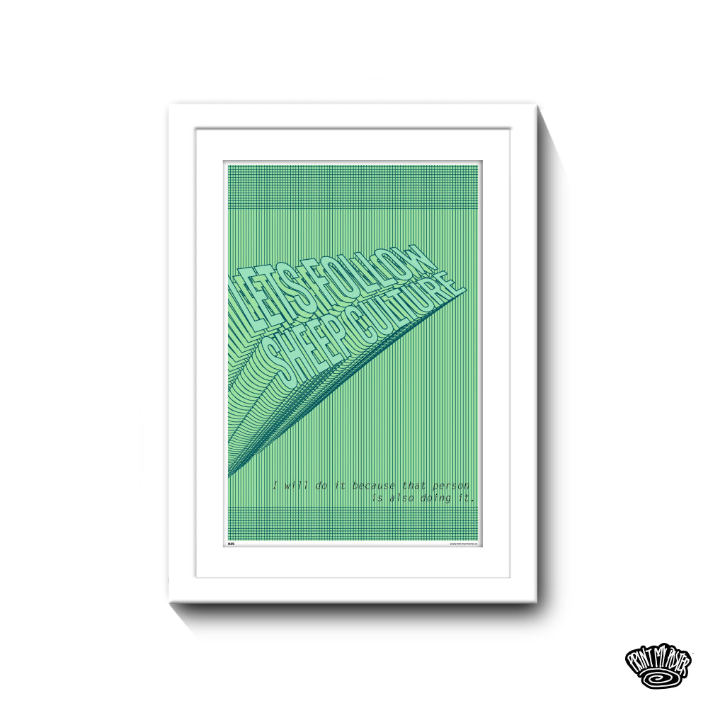 Abstract Art Poster - Lets follow Sheep Culture