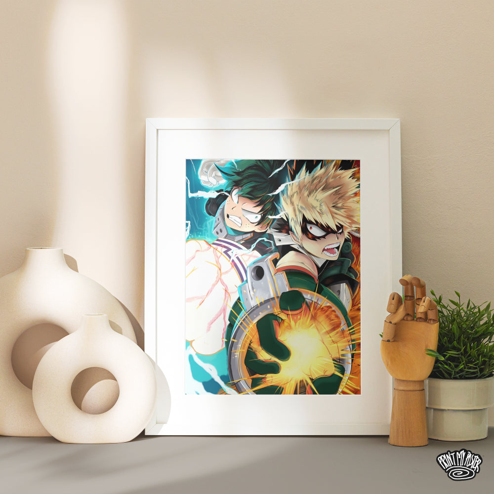 My Hero Academia Poster - Deku V/S Todoroki