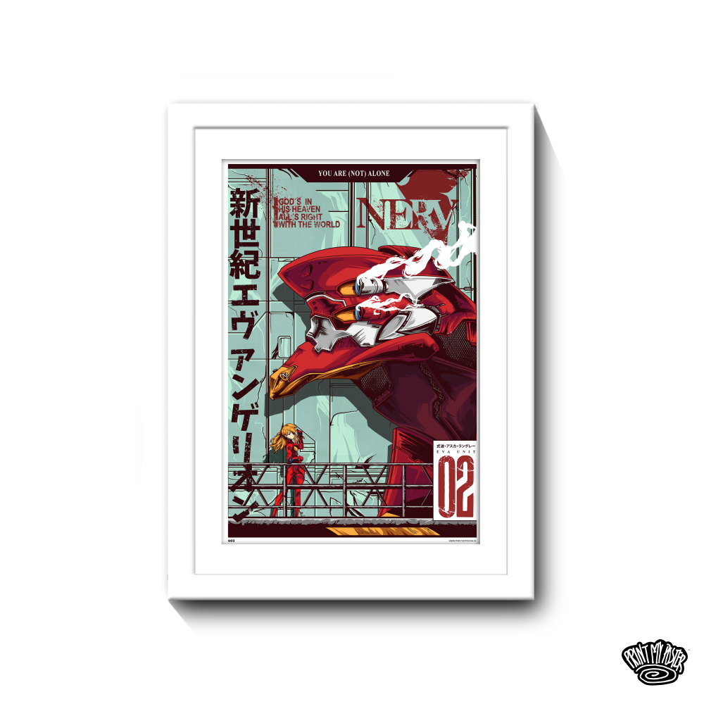 Neon Genesis Evangelion Poster - Asuka Langley with her Evangelion