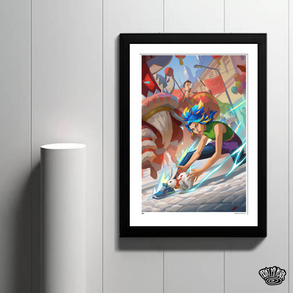 Valorant Poster - Neon saving a rabbit