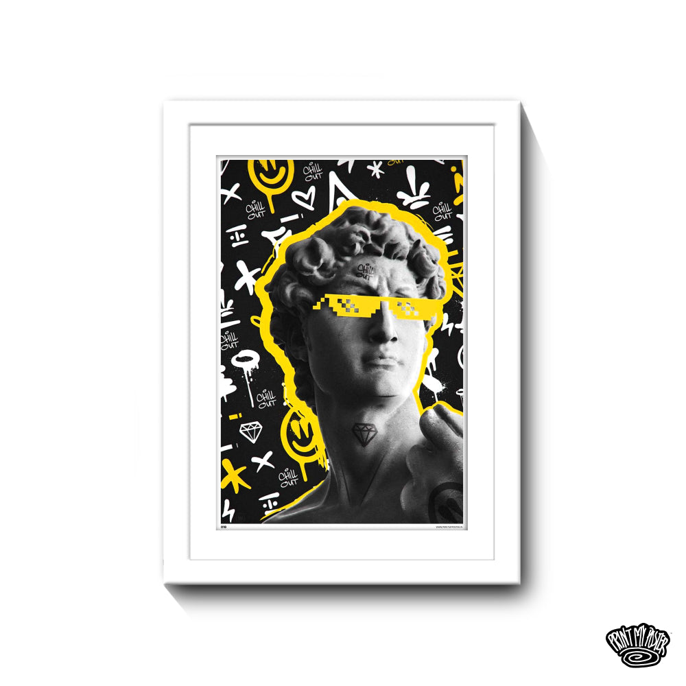 Abstract Art Poster - Greek God with Yellow Glasses