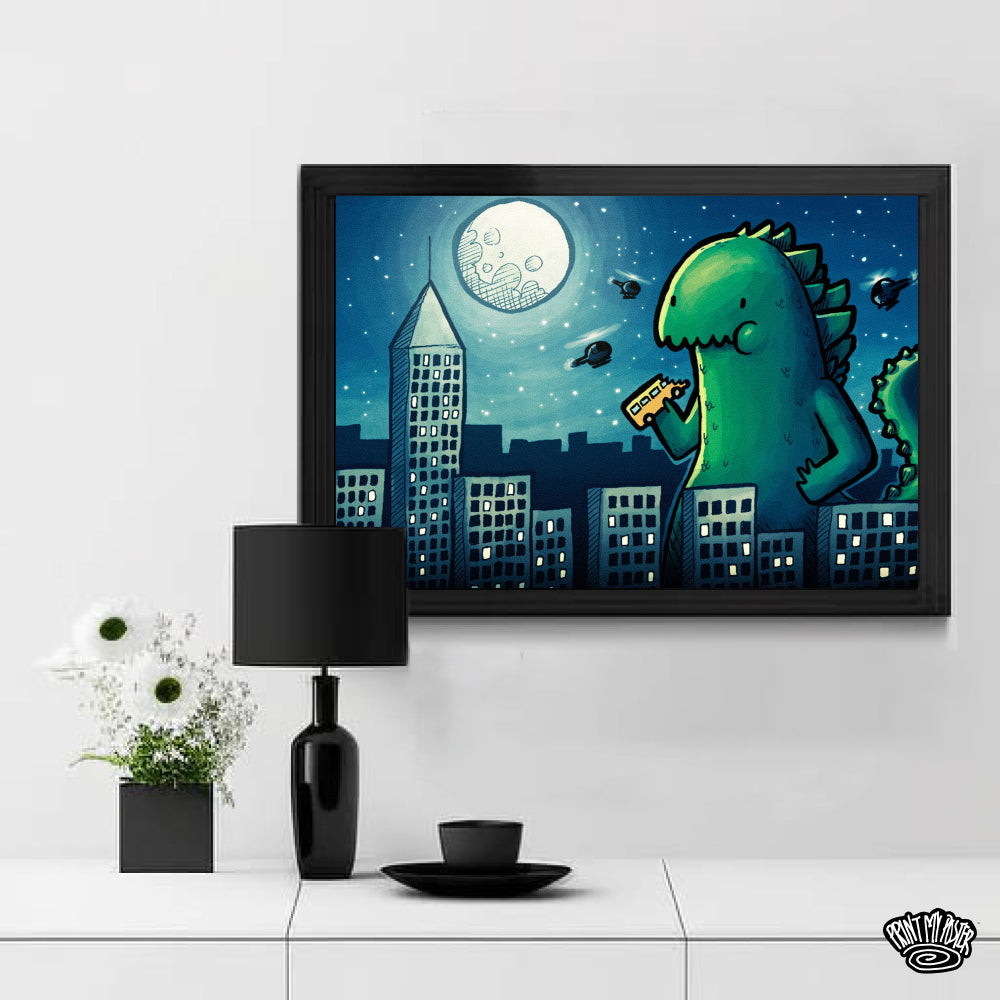 Abstract Art - Godzilla Attack