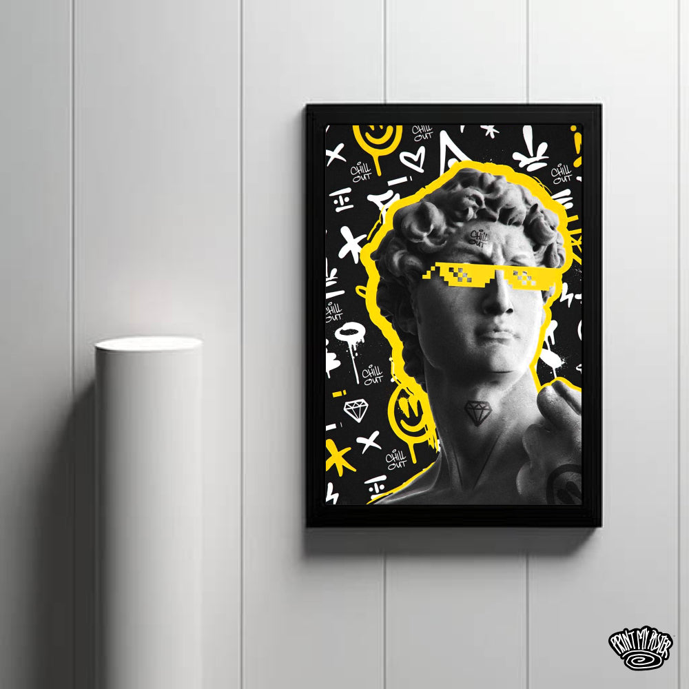 Abstract Art - Greek God with Yellow Glasses