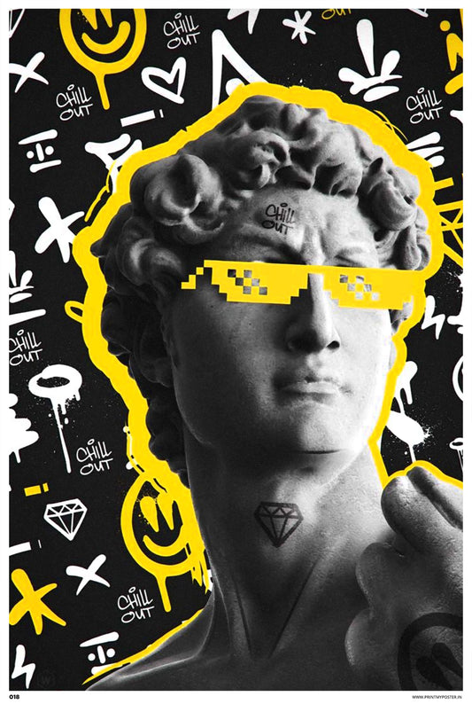 Abstract Art - Greek God with Yellow Glasses