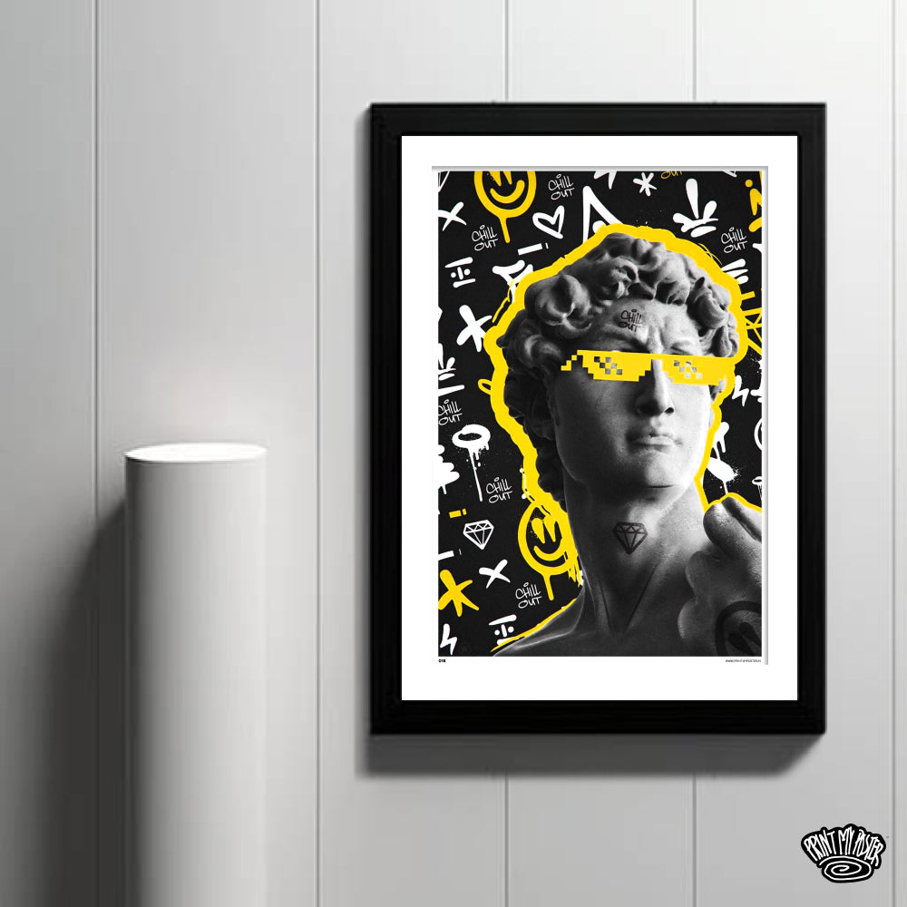 Abstract Art - Greek God with Yellow Glasses